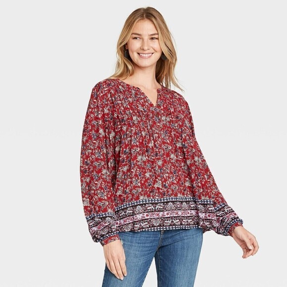 2 Knox Rose Floral Print Blouses - Size S - Picture 1 of 16